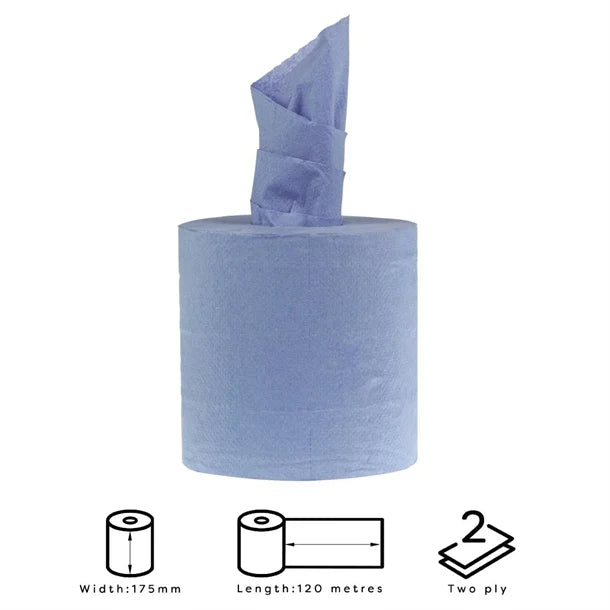 Centrefeed Blue Roll Paper Towels (Pack of 6)