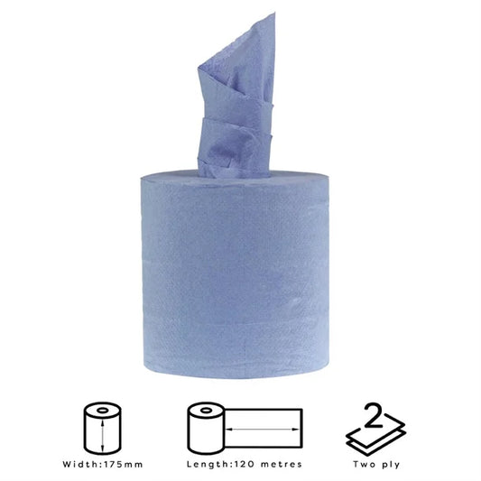 Centrefeed Blue Roll Paper Towels (Pack of 6)